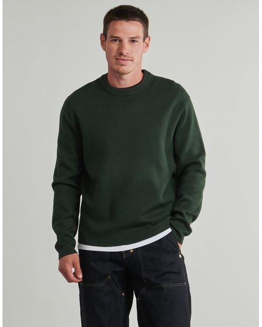 Pull Slhteller Fn Relaxed Crew Neck SELECTED pour homme en coloris Green