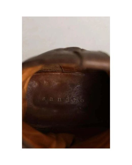 Bottines Bottes western en cuir marron Sandro en coloris Brown