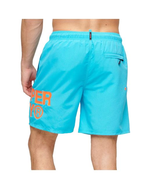 Short Short de Bain Sportswear Logo 17 Superdry pour homme en coloris Blue