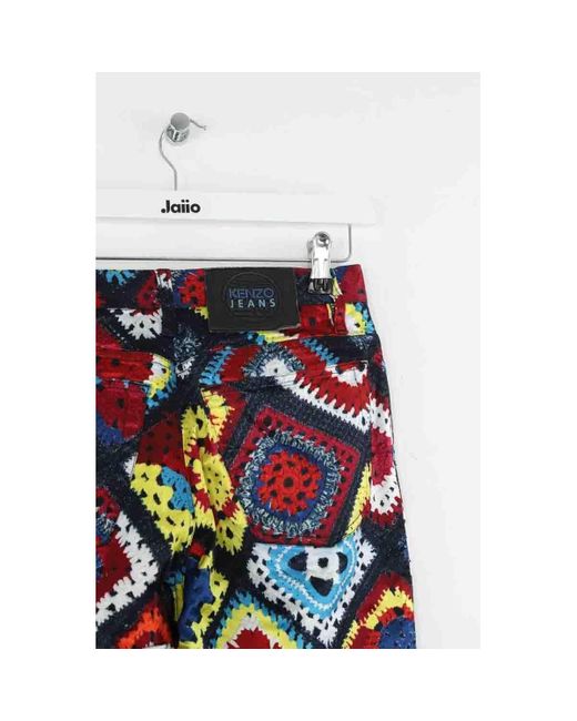 Pantalon Pantalon droit en coton multicolore KENZO en coloris Blue