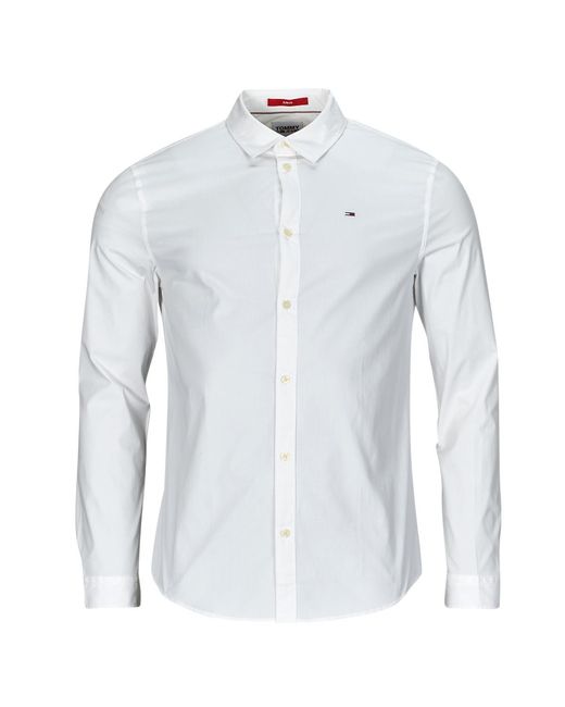 Camicia A Maniche Lunghe Tjm Original Stretch Shirt di Tommy Hilfiger in Blue da Uomo