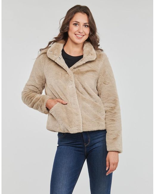 Blouson ONLNEWVIDA FAUX FUR JACKET CC OTW ONLY en coloris Natural