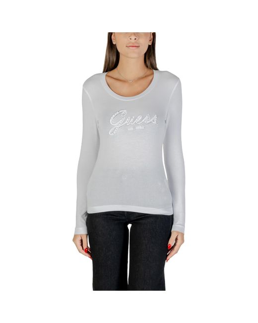 Guess T-Shirt Lange Mouw Cn Ls Embro Script Logo Tee W5Yi26 J1314 in het Gray