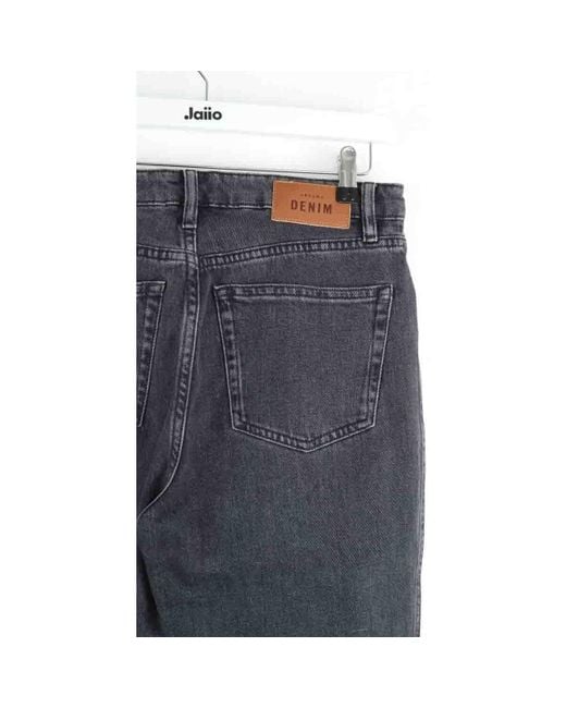 Jeans Jean droit en coton noir Sezane en coloris Gray