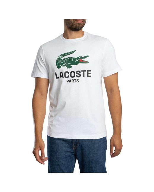 T-shirt T-shirt graphique Paris Lacoste pour homme en coloris White