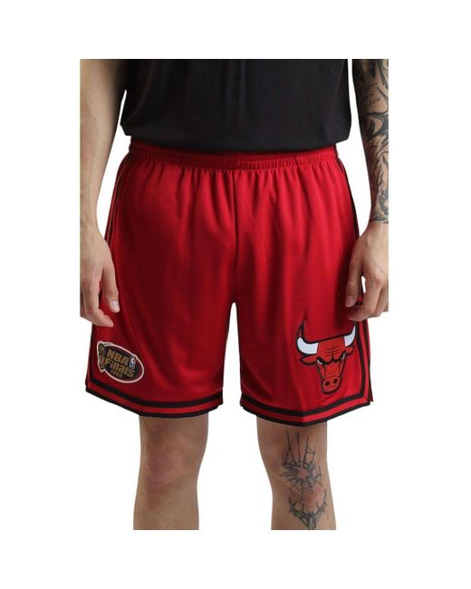 Short Short en maille logo Chicago Bulls Mitchell & Ness pour homme en coloris Red