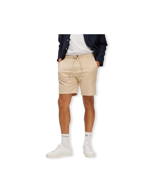 SELECTED Korte Broek Noos Regular-Brody Shorts in het Natural voor heren