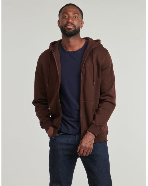 Tommy Hilfiger Sweatshirt Tjm Reg S Flag Zip Thru Ext in Brown für Herren