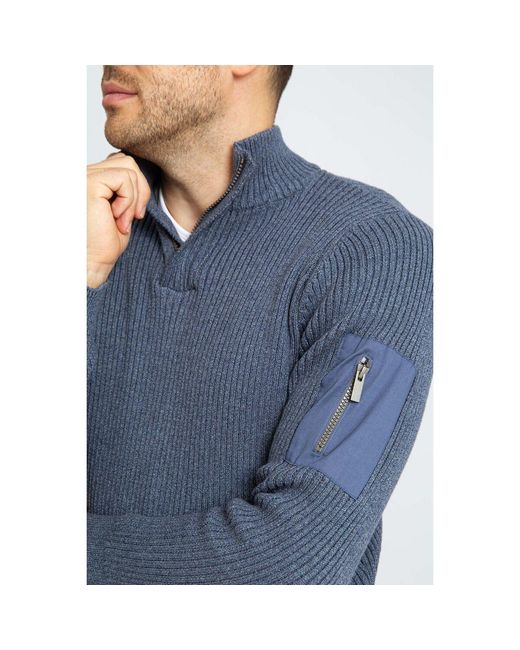 Sweatshirts Mou Pull Demi-Zip Bleu Suitable pour homme en coloris Blue