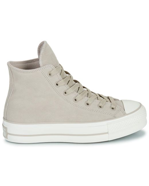 Converse Gray Turnschuhe Chuck Taylor All Star Lift Platform Suede