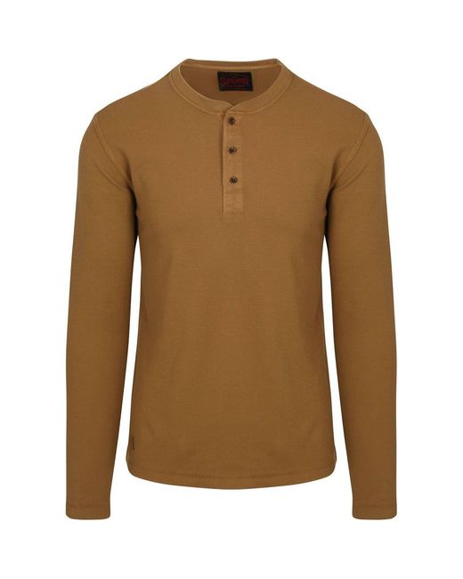 Pull Pull Henley Waffle Washed Camel Superdry pour homme en coloris Brown