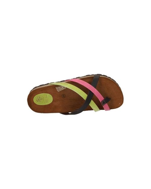 Sandales plates Interbios en coloris Brown