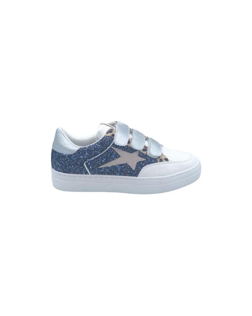 Baskets Basket s à scratch avec étoile, bleu multi Vera Collection en coloris Blue