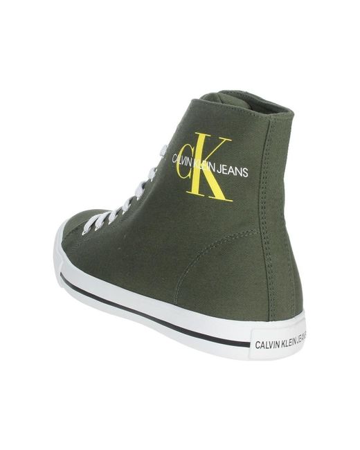 Calvin Klein Denim Hoge Sneakers B4s0671 in het Groen voor heren - Lyst