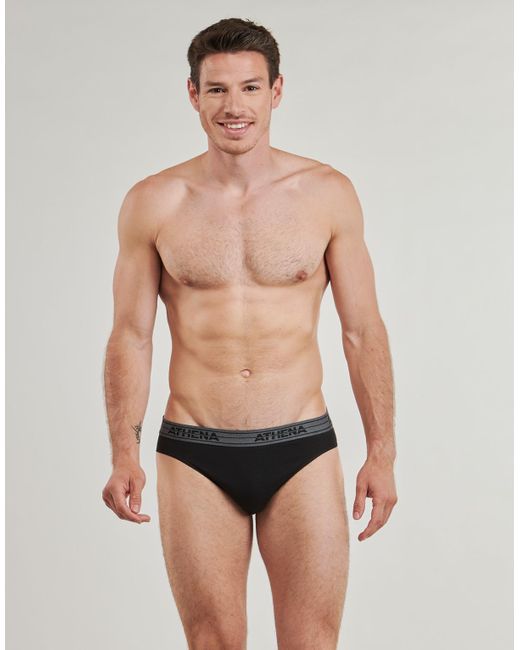 Athena Slips Basic Coton Pack De 4 in Black für Herren