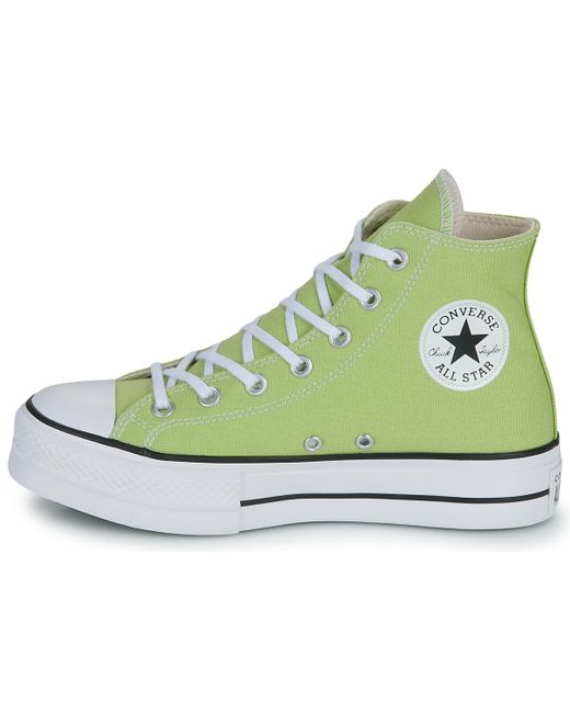 Baskets montantes CHUCK TAYLOR ALL STAR LIFT PLATFORM SEASONAL COLOR Converse en coloris Green