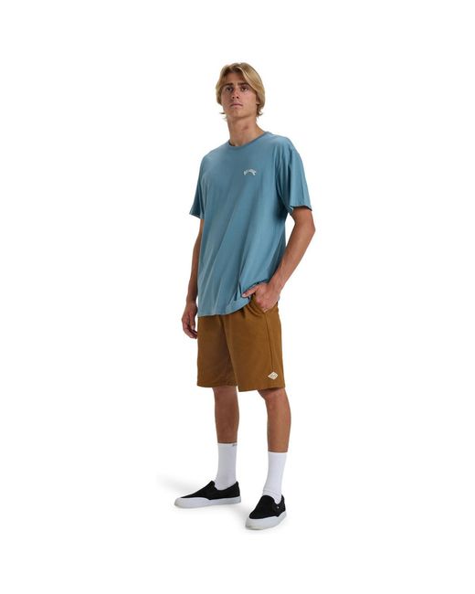 T-shirt Arch Crew Billabong pour homme en coloris Blue