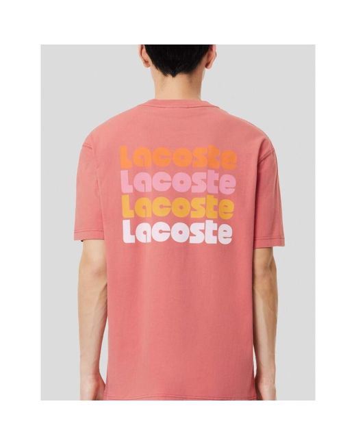T-shirt Lacoste pour homme en coloris Pink