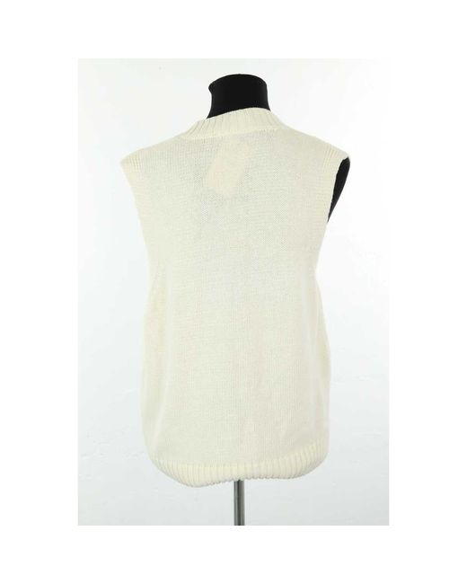 Debardeur Pull En Coton Écru Harmony en coloris White