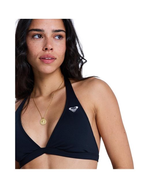 Maillots de bain Solid Essentials Fixed Tri Halter Roxy en coloris Blue