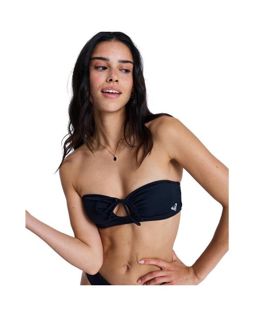 Maillots de bain Solid Essentials Bandeau Roxy en coloris Blue
