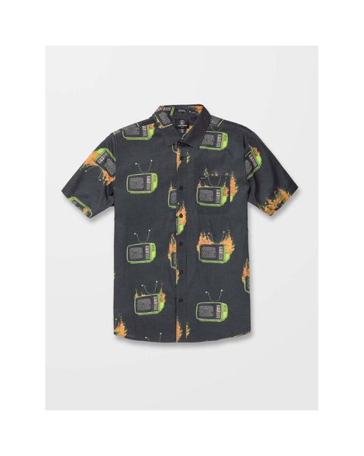 Chemise Camisa Justin Hager Woven Black Volcom pour homme en coloris Green