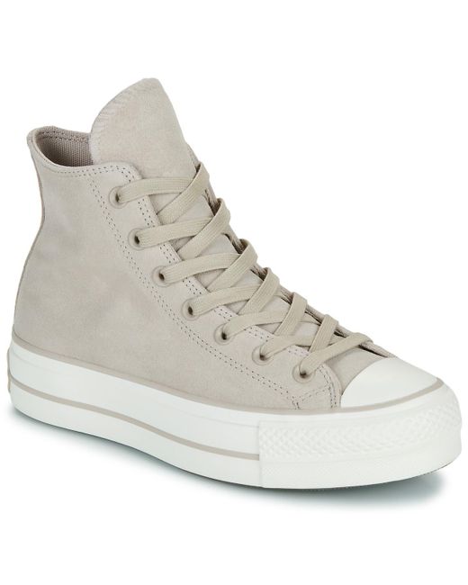 Converse Gray Turnschuhe Chuck Taylor All Star Lift Platform Suede