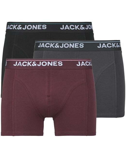 Jack & Jones Boxer Jactimothy Solid Trunks X3 in Purple für Herren