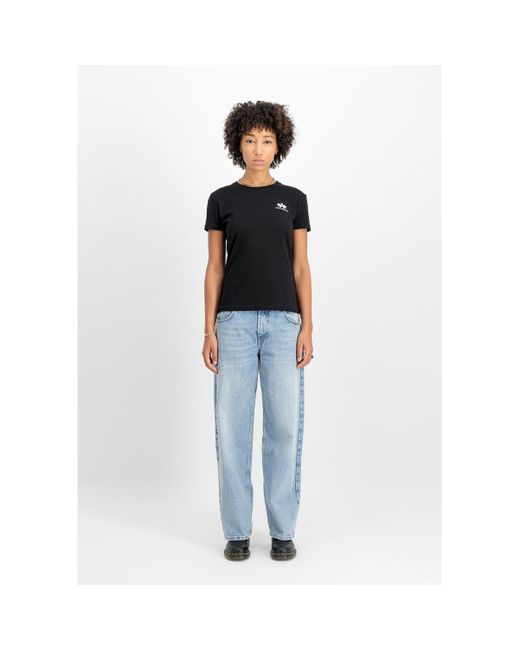 T-shirt Basic T Small Logo Women - black Alpha Industries