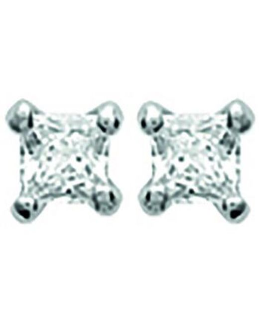 Boucles oreilles Boucles d'oreilles argent oxyde carré Brillaxis en coloris Blue