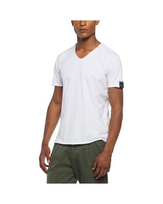 T-shirt T-shirt blanc col en V Replay pour homme en coloris White