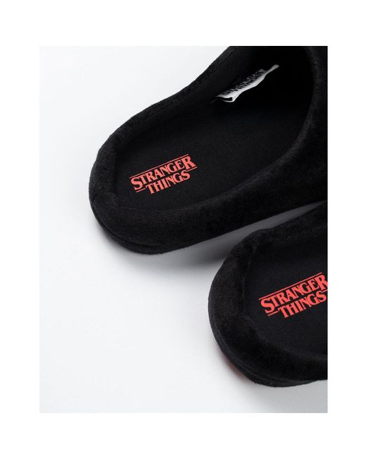 Chaussons Logo Chaussons mules Stranger Things pour homme en coloris Black