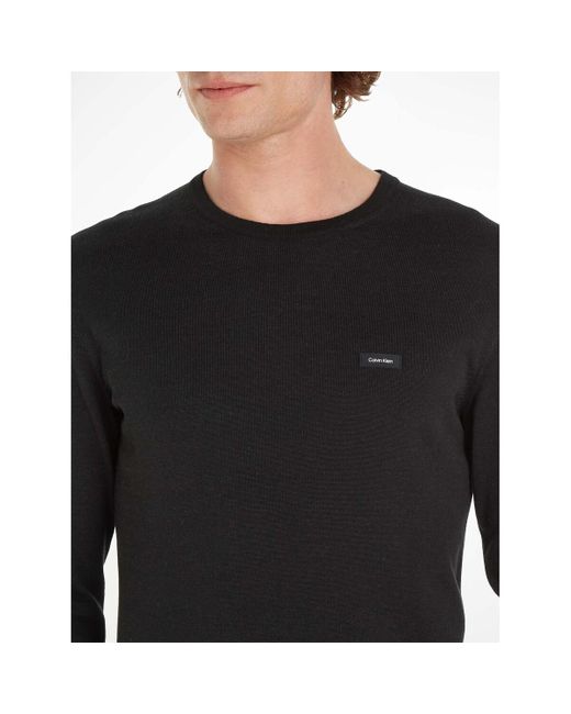 Sweat-shirt Cotton Silk Blend Cn Calvin Klein pour homme en coloris Black