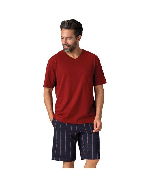 Pyjamas / Chemises de nuit Pyjama court col V Business EMINENCE pour homme en coloris Red