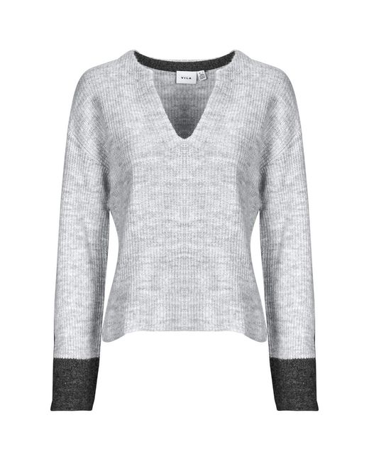Vila Gray Pullover Vialva V-Neck