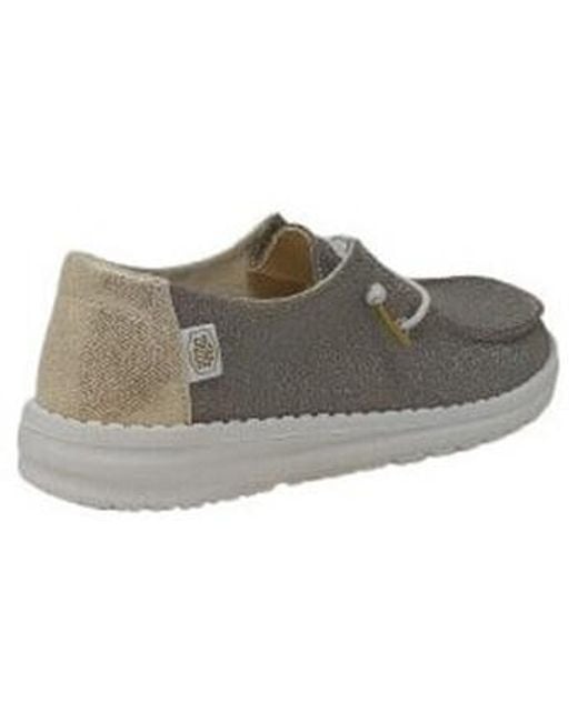 Baskets basses CHAUSSURES WENDY METALLIC SPARKLE HeyDude en coloris Gray