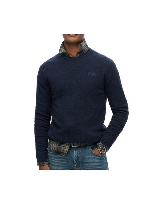 Pull Essential Slim Fit Crew Superdry pour homme en coloris Blue