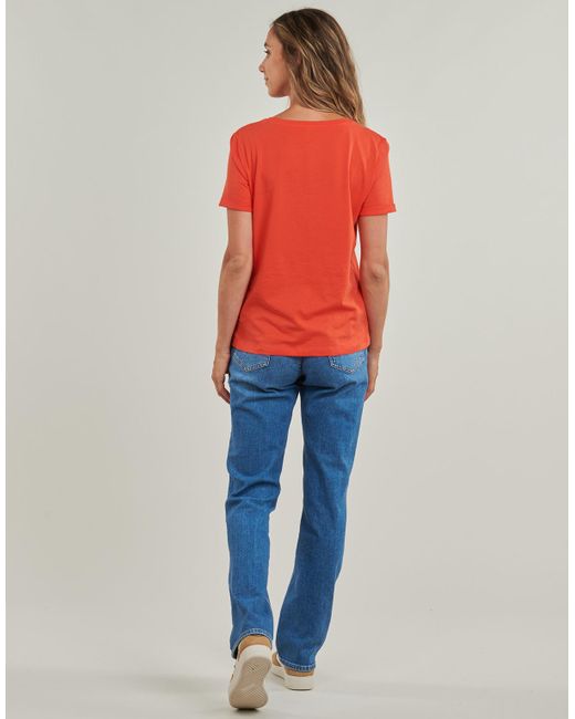 T-shirt ONLBEATE LIFE S/S HEART TOP CS JRS ONLY en coloris Orange