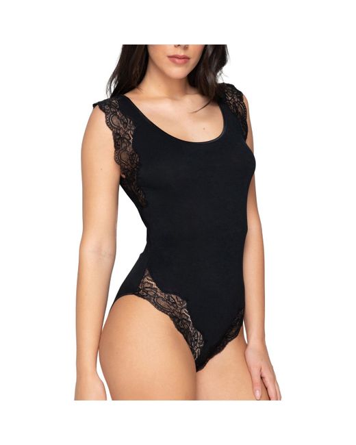 Luna Body's Mouwloos Rompertje Micro Touch Splendida in het Black