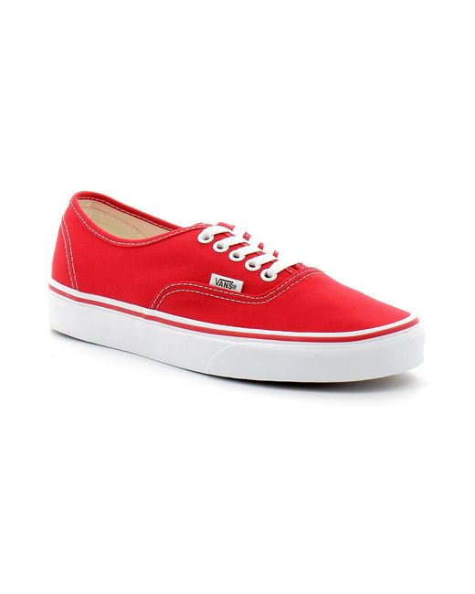 Baskets Chaussures basses à lacets pour adulte Authentic Vans en coloris Red