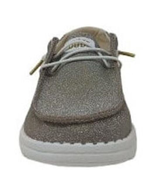 Baskets basses CHAUSSURES WENDY METALLIC SPARKLE HeyDude en coloris Gray
