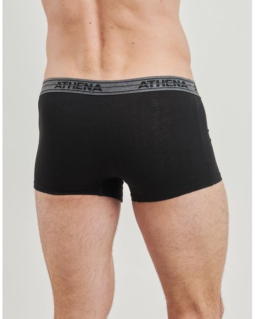 Athena Boxers Basic Coton Pack De 4 in het Black voor heren