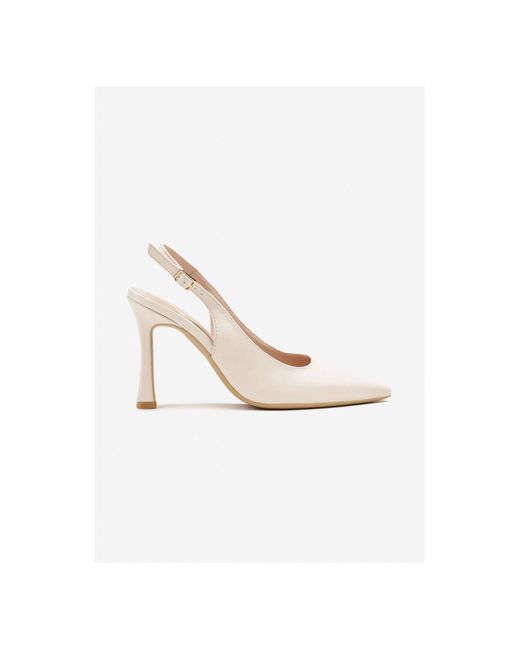 Chaussures escarpins Escarpins slingback à talon aiguille, off white Vera Collection