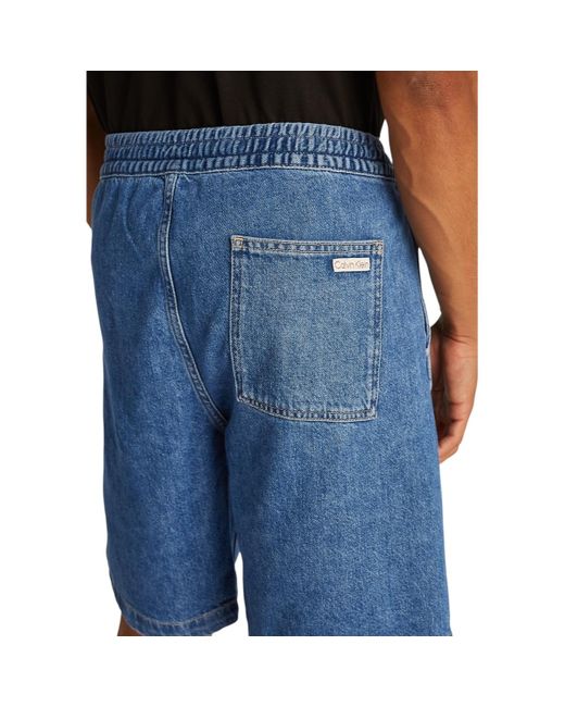 Calvin Klein Korte Broek Pull On Relaxed Denim J30J327517 in het Blue voor heren