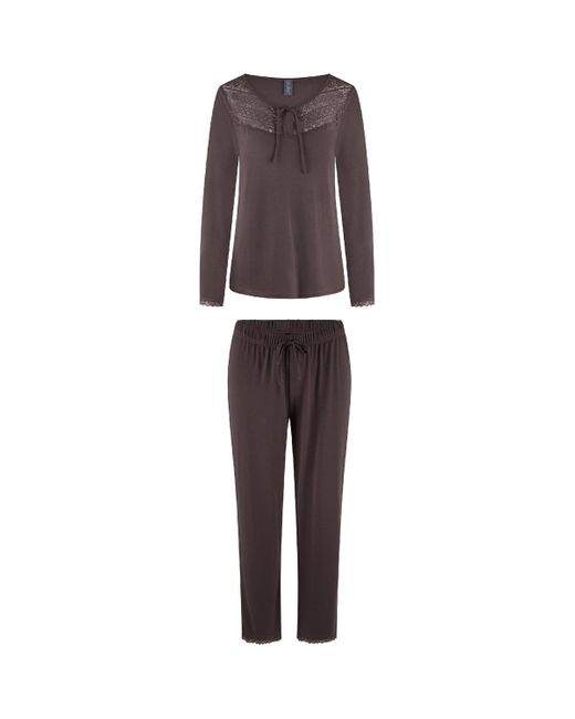 Lingadore Pyjama's Nachthemden Pyjama Set in het Natural