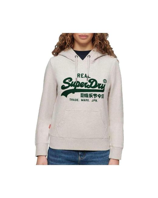 Sweat-shirt Sweat à capuche à motif Vintage Logo brodé Superdry en coloris Gray
