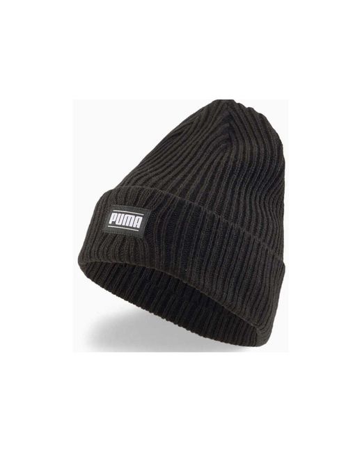 Bonnet de Marque modèle Ribbed Classic Cuff Beanie PUMA en coloris Black