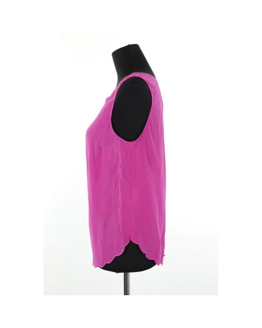Blouses Top sans manche en soie violette Des Petits Hauts en coloris Purple