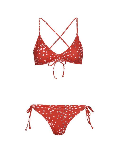 Roxy Bikini Pt Beach Classics Strappy Set in het Red