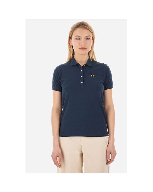 T-shirt CCWP01 PK001-07017 NAVY La Martina en coloris Blue